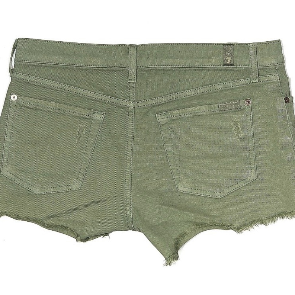 7 for all Mankind Women's Green Denim Shorts
